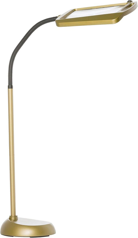 402039-55 Full Page 8 x 10 Inch Magnifier LED Illuminated Floor Lamp, Gold - LeafyLoom