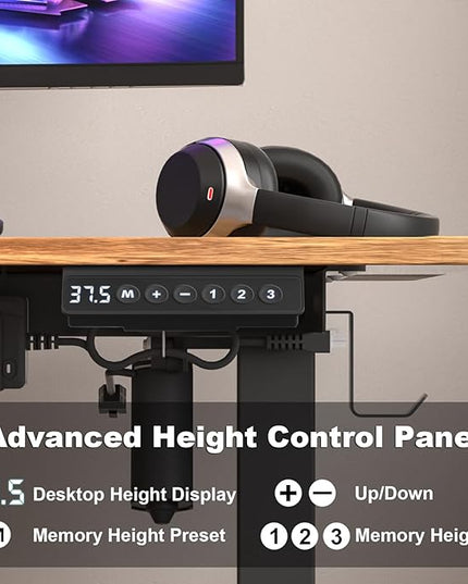 Electric Standing Desk Height Adjustable - 48 x 24 Inches Sit Stand up Desk & Memory Preset Ergonomic Rising Desks for Work, Home Office Workstation Gaming Rising Desk Study Table - LeafyLoom