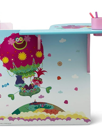 Delta Children Chair Desk with Storage Bin, Trolls World Tour - LeafyLoom