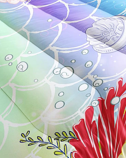 CVHOUSE Mermaid Comforter Set,Ocean Sea Mermaid Bedding Set for Girls Kids Teens,Mermaid Comforter Butterflies Duvet Set Room Decor Quilt Set Full Size - LeafyLoom