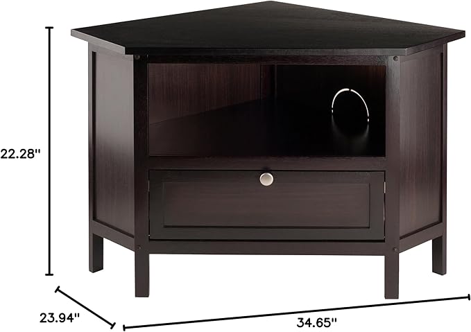Winsome Corner TV Stand, Screens up to 27", Espresso (92634) - LeafyLoom