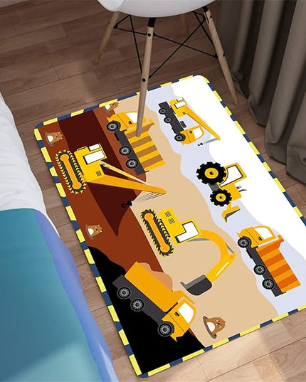 Construction Rugs for Boys Room Car Rug for Boys Room Car Rug Play Mat Kids Rugs for Playroom Car Play Mat Car Rugs for Kids Construction Decor for Boys Room 2'×3' - LeafyLoom