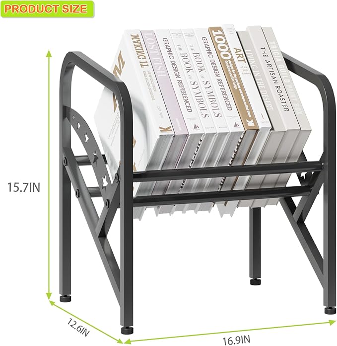 Bookshelf Storage Shelf Bookcase Freestanding Storage Stand Book Organizer for Living Room, Bedroom, Kitchen, Rust Resistance,Easy Assembly Multi-Functional Organizer (1 Tier, Black) - LeafyLoom