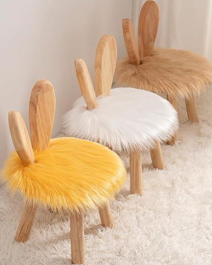 Wooden Toddler Chair Rabbit Stool Suitable for A Variety of Color Rest Stool for Any Room Decoration Game Room Cute Chair - LeafyLoom