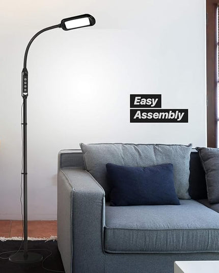 Brightech Litespan 2-in-1 LED Floor & Desk Lamp, Adjustable Height, Shades, Neck, Esthetician Light for Lashes, Portable Gooseneck Standing Lamp for Living Room, Dorm, Table - LeafyLoom