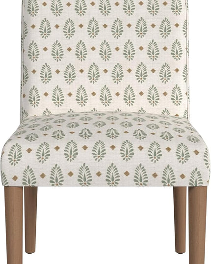 HomePop Classic Parsons Dining Chairs, Sage Paisley Medallion (Single Pack) - LeafyLoom