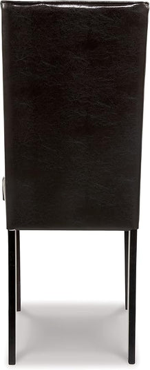 Signature Design by Ashley Kimonte Modern 19" Faux Leather Upholstered Armless Dining Chair, 2 Count, Dark Brown - LeafyLoom