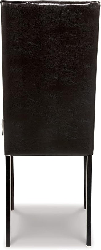 Signature Design by Ashley Kimonte Modern 19" Faux Leather Upholstered Armless Dining Chair, 2 Count, Dark Brown - LeafyLoom