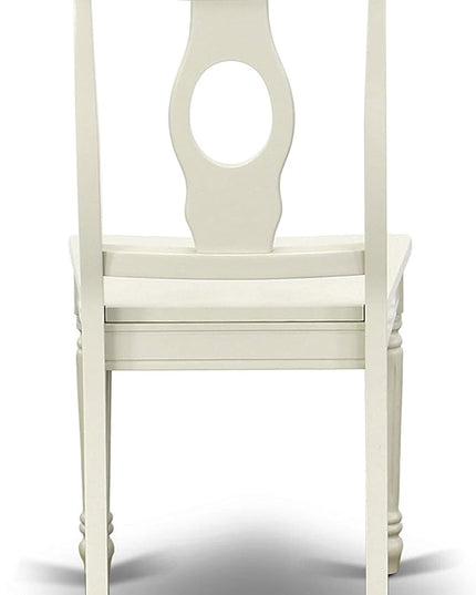 East West Furniture SUKE3-LWH-W Sudbury 3 Piece Kitchen Set for Small Spaces Contains a Round Table with Dropleaf & Shelves and 2 Dining Room Chairs, 42x42 Inch - LeafyLoom