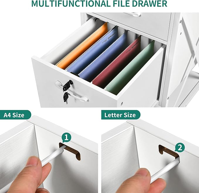 DWVO Computer Desk with Drawers & Hutch, 59.1" Office Desk with Power Outlets & LED Lights, Home Office Desk with Storage Shelves, White - LeafyLoom