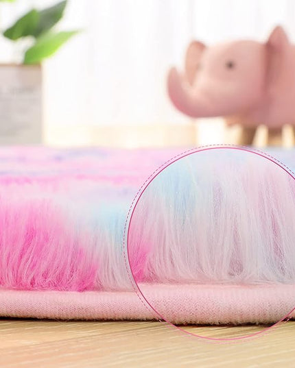 AROGAN Soft Rainbow Area Rugs for Girls Room 5x8 Feet, Fluffy Girls Bedroom Rugs, Princess Rug, Cute Colorful Carpet for Kids Teens Nursery Toddler, Hot Pink - LeafyLoom