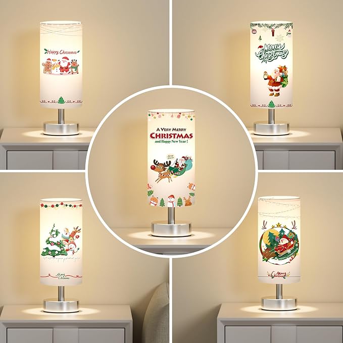 Small Table Lamp for Bedroom - Bedside Lamps for Night Stands, Minimalist Nightstand Light Lamp, Desk Lamps for Reading Room, Kids Room, Living Room, Office, Dorm - LeafyLoom