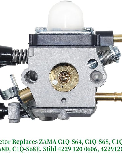 C1Q-S68G Carburetor with 4229 400 1300 Ignition Coil Replaces 4229 120 0606, C1Q-S64, C1Q-S68, C1Q-S68D, C1Q-S68E for Stihl BG55, BG85, BG45, BG46, BG65, SH85, SH55C, SH55 Leaf Blowers - LeafyLoom