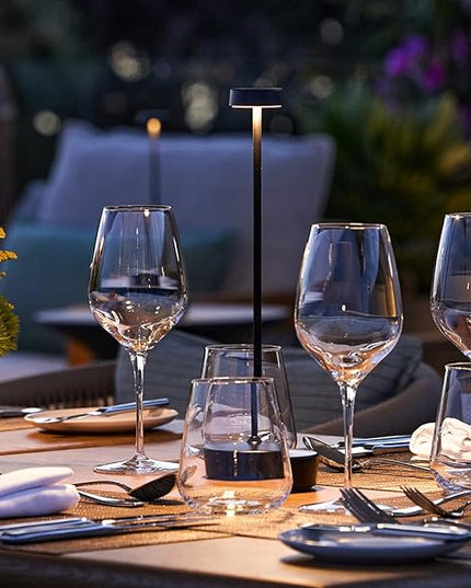 2 Pack Cordless Table Lamp Rechargeable Outdoor Waterproof Portable Battery Operated LED Table Light - for Home Restaurant Desk Bar Patio Kitchen Dinning Party (Black) - LeafyLoom