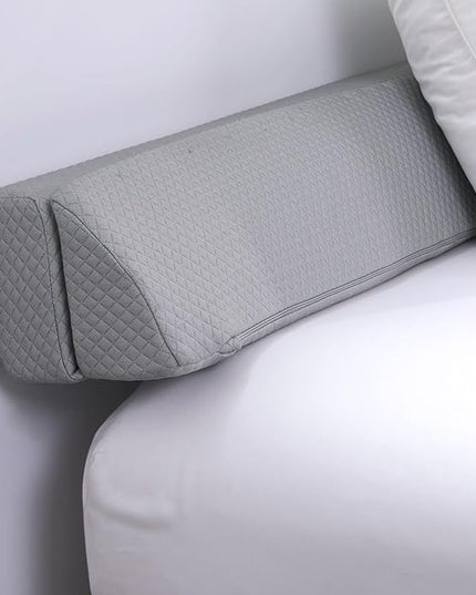 Pillow Wedge for Headboard Gap,Bed Gap Filler Full Size,Foldable Bed Wedge Pillow for Headboard,Light Grey Bed Wedge Gap Filler,Foam Mattress Gap Filler,54"x6"x6" - LeafyLoom