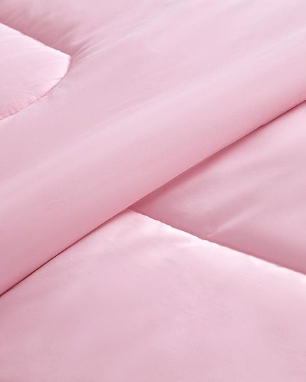 SLEEP ZONE Kids Pink Bedding Twin Comforter Set - Super Soft & Cute Printed 2-Piece Comforter Set All Seasons for Girls, Fade Resistant, Machine Washable, Ballet Pink - LeafyLoom