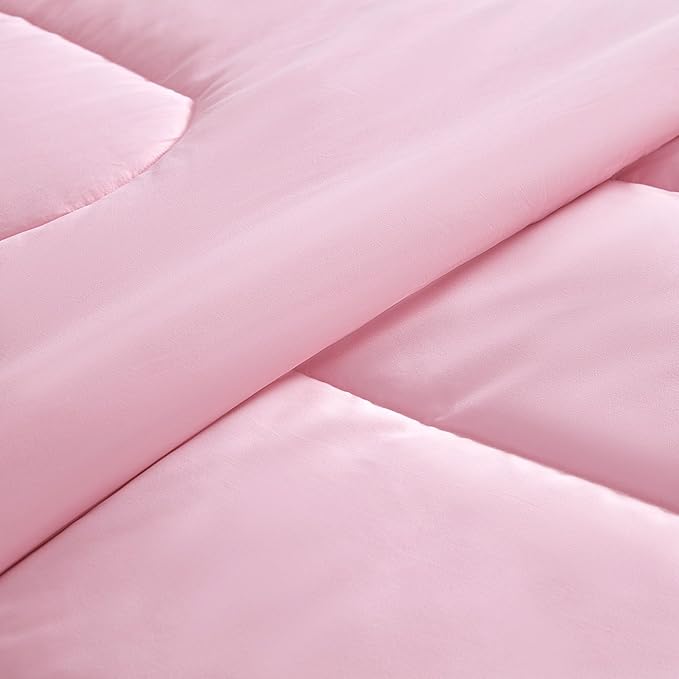 SLEEP ZONE Kids Pink Bedding Twin Comforter Set - Super Soft & Cute Printed 2-Piece Comforter Set All Seasons for Girls, Fade Resistant, Machine Washable, Ballet Pink - LeafyLoom