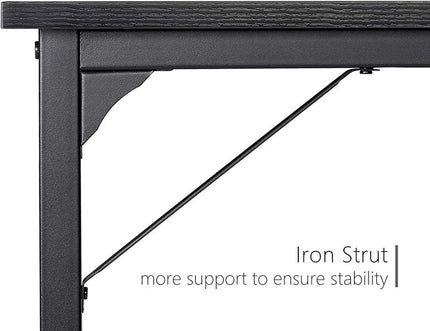 CubiCubi Computer Desk 40" Study Writing Table for Home Office, Modern Simple Style PC Desk, Black Metal Frame, Black - LeafyLoom