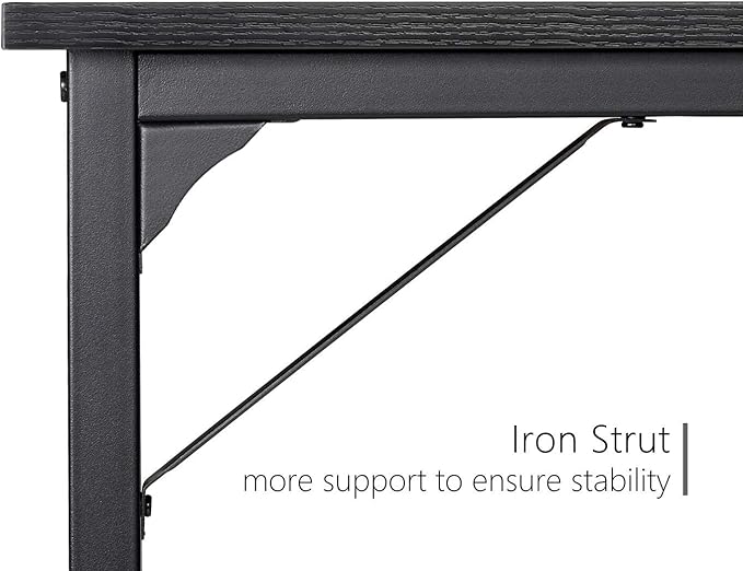 CubiCubi Computer Desk 40" Study Writing Table for Home Office, Modern Simple Style PC Desk, Black Metal Frame, Black - LeafyLoom