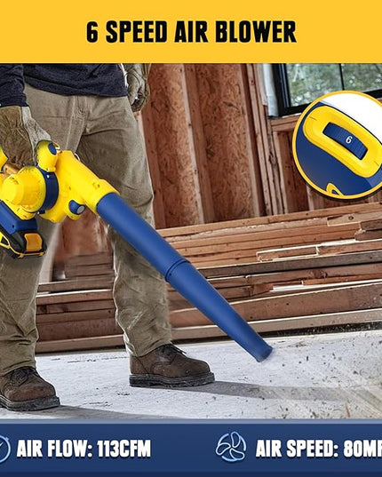 Mellif Leaf Blower for Dewalt 20V MAX Battery(No Battery), Rotatable Brushless Blower/Cordless Vacuum Cleaner/Air Pump for Inflatables, 6 Variable Speed, 180° Adjustable Blower Tube, for Lawn/Yard - LeafyLoom