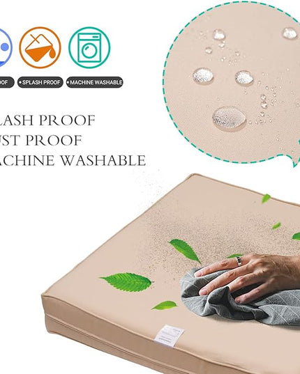 ClawsCover 14Pack Outdoor Patio Seat and Back Cushions Replacement Covers Fit for 7Pieces 6-Seater Wicker Rattan Sectional Couch Chair Furniture Set,Light Khaki-Include Cover Only (Small) - LeafyLoom