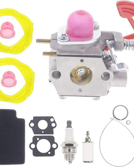 545081855 Carburetor, AC04122 Fuel Line Kit for Poulan pro BVM200C BVM200VS P200C, for Husqvarna P325 GBV325 WT-875 WT-875A Blower - LeafyLoom