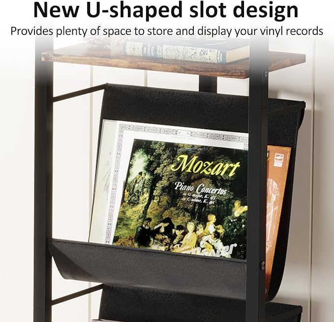 Bookshelf 5-Tier Book shelf: Tall Narrow Bookshelf Bookcase, Industrial Modern Sturdy Display Bookshelves for Small Spaces, Rustic Brown - LeafyLoom