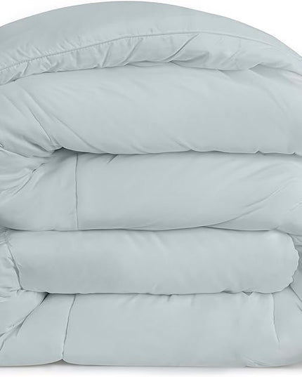 Utopia Bedding All Season 250 GSM Comforter - Plush Siliconized Fiberfill Comforters Queen Size - Box Stitched (Full/Queen, Light Gray) - LeafyLoom