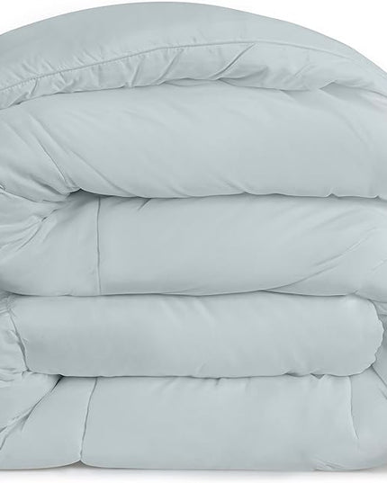 Utopia Bedding All Season 250 GSM Comforter - Plush Siliconized Fiberfill Comforter King Size - Box Stitched (King/Cal King, Light Gray) - LeafyLoom