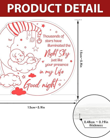 ARTSYWIX Gifts for Kids, Good Night 3D Illusion Lamp LED Wooden Base USB Powered Acrylic Night Light, Gifts for Baby Son Daughter from Parent, Gift for Birthday Holiday Thanksgiving Bedroom Décor - LeafyLoom