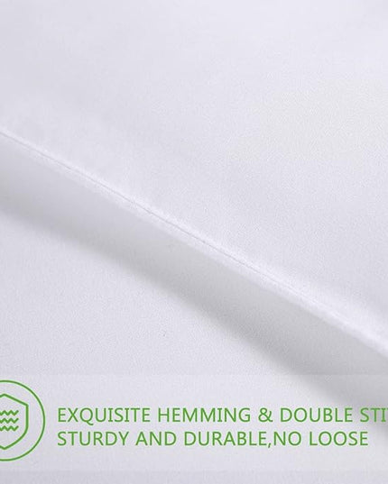 AMGUI White King Bed Clearance Comforter Set with 2 Pillow Shams, White - LeafyLoom