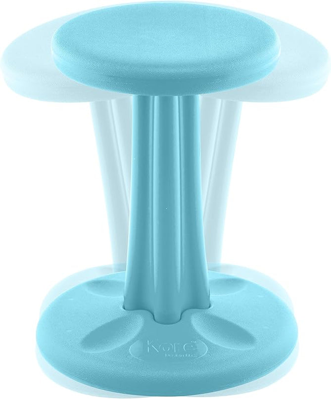 Kore Kids Junior Wobble Chair - Flexible Seating Stool for Classroom, Elementary School, ADD/ADHD - Made in The USA - Junior- Age 8-9, Grade 3-4, Pale Blue (16in) - LeafyLoom