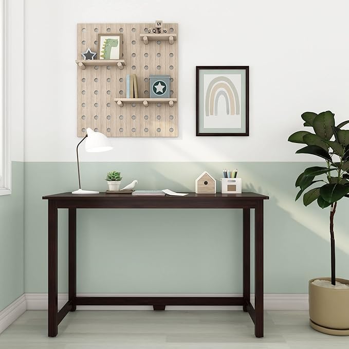Max & Lily Solid Wood Desk, 47 Inches, Espresso - LeafyLoom