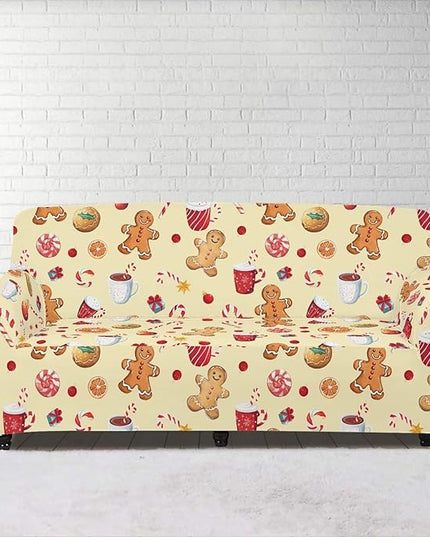 FKELYI Cute Christmas Sofa Couch Cover with Elastic Bottom Stretch Furniture Protector for Indoor Easy Going Stretch Sofa Slipcovers XL FKELYI