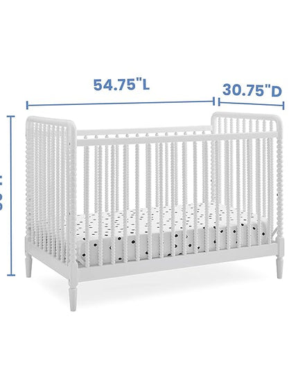 Delta Children Saint 4-in-1 Convertible Crib - Greenguard Gold Certified, Bianca White - LeafyLoom