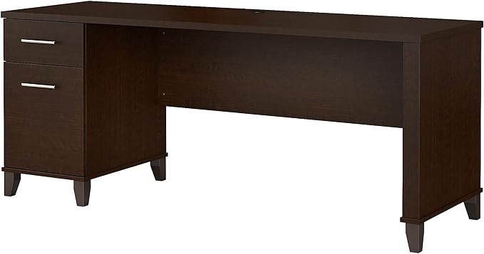 Bush Furniture Somerset 72W Office Desk with Drawers in Mocha Cherry - LeafyLoom
