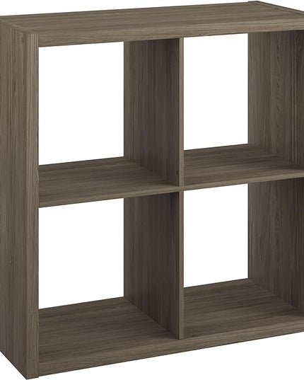 ClosetMaid 4550 Decorative Open Back 4-Cube Storage Organizer, Bleached Walnut - LeafyLoom