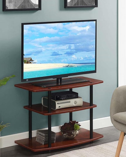 Convenience Concepts Designs2Go 3 Tier TV Stand, 31.5", Cherry/Black - LeafyLoom