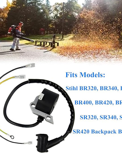 4203 400 1301 Ignition Coil for Stihl BR320 BR340 BR380 BR400 BR420 BR420C SR320 SR340 SR400 SR420 Backpack Blowers - LeafyLoom