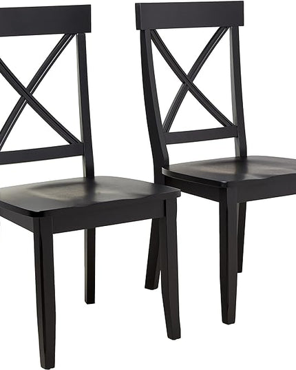 Homestyles Blair Dining Chair Pair, 18-4/5" W, 22-1/4" D, 38-3/8" H, Black - LeafyLoom