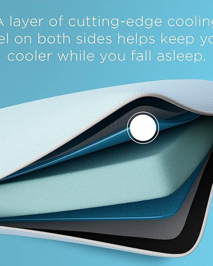 TEMPUR-ProForm + Cooling ProLo Pillow, Memory Foam, Queen, 5-Year Limited Warranty,Blue - LeafyLoom