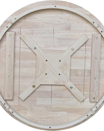 International Concepts 30" Round Top Pedestal Table, Unfinished - LeafyLoom