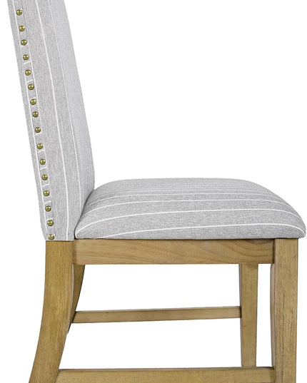 HomePop Classic Parsons Dining Chairs, Pack of 2, Light Gray Stripe (Set of 2) - LeafyLoom