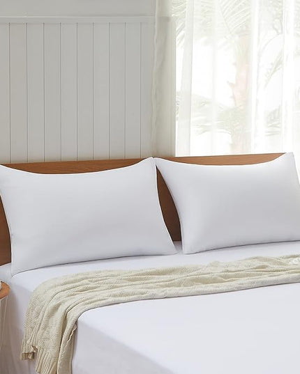 Acanva Bed Pillows for Sleeping 2 Pack, Down Like Filling Luxury Soft Supportive Plush for Side Back and Stomach Sleepers, 2 Count (Pack of 1), White - LeafyLoom