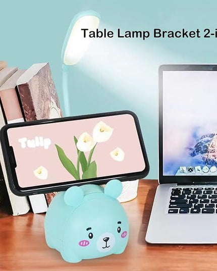 Cute LED Desk Lamp, LED Eye Protection Desk Lamp, Mini Rabbit Lamp, Portable LED Table Light, Foldable Kids Night Light for Bedroom, Living Room, Studing Room (Blue) - LeafyLoom