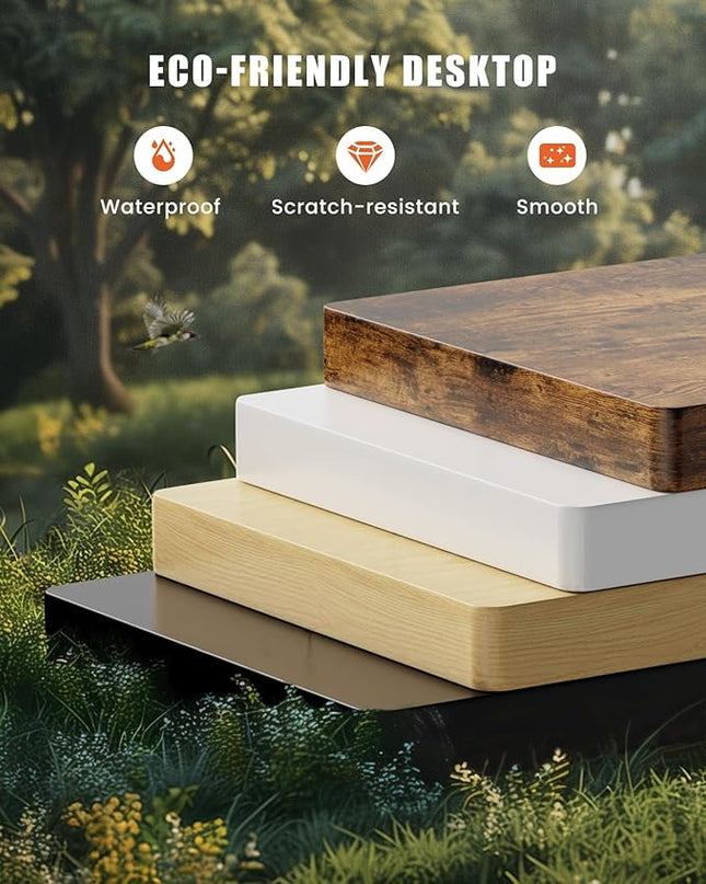 Electric Standing Desk Adjustable Height Sit Stand Desk, 48" x 24" Stand Up Desk, Low Noise Computer Desk, Home Office Desk with Whole-Piece Board, Memory Function & Child Lock - LeafyLoom