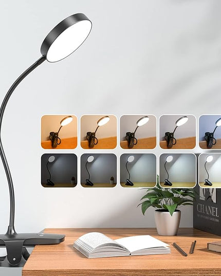 Mubarek Reading Lamp 400LM 36 LED Reading Light, USB Rechargeable Battery Operated Table Lamp, 5 Levels Brightness LED Desk Lamp,5Color Touch Control Reading Lamps for Bedside,Reading Light for Study - LeafyLoom