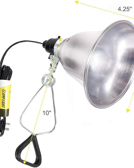 Simple Deluxe HIWKLTCLAMPLIGHTSX6 6-Pack Clamp Lamp Light with 5.5 Inch Aluminum Reflector up to 60 Watt E26/E27 Socket (no Bulb Included) 6 Feet 18/2 SPT-2 Cord, 6 Pack - LeafyLoom