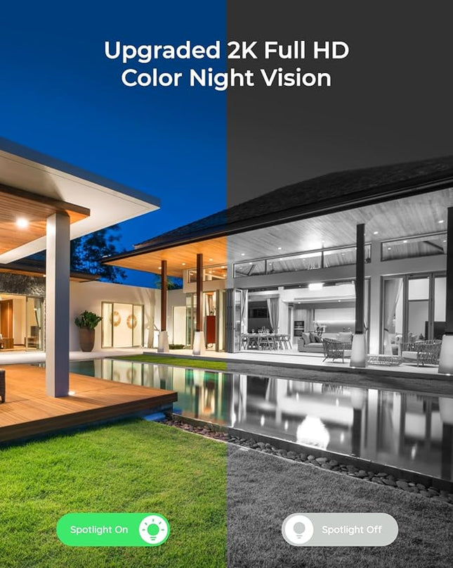 REOLINK Wireless Outdoor Security Camera Lumus 2K(Black), 4MP Spotlight Color Night Vision, 2.4/5GHz Dual-Band WiFi Plug in Camera, Smart Person/Vehicle/Animal Detection, Two-Way Talk, Local Storage REOLINK
