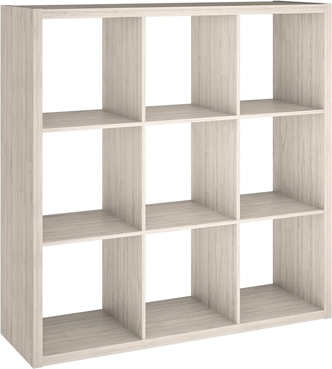 ClosetMaid 4589 Decorative Open Back 9-Cube Storage Organizer, Bleached Walnut - LeafyLoom